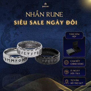 Nhẫn nam Mercury cổ ngữ Rune - Trang sức, phụ kiện thời trang - Thiết kế họa tiết cổ ngữ Rune