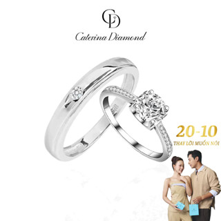Nhẫn đôi nam nữ kim Cương Moissanite Caterina Diamond Ring Couple DR041-DR032