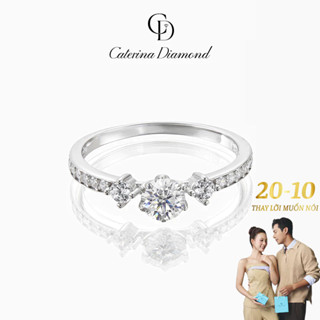 Nhẫn kim cương Moissanite 0,3 Carat Caterina Diamond Solitaire Pavéproposal DR019 - Kiểm định GRA
