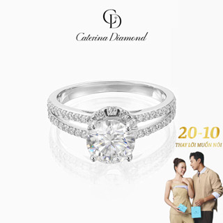 Nhẫn kim cương Moissanite 1.2 Carat Ly Caterina Diamond Terling Silver DR012 - Kiểm định GRA