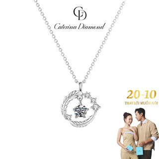 Dây chuyền nữ Kim Cương Moissanite Caterina Diamond Light Feather Moonstone Necklace DN007