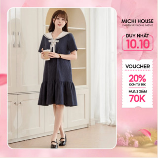 Đầm Suông Đuôi Cá MICHI HOUSE Váy Xuông Dáng Dài Đến Gối Cổ Sen V808