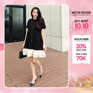 Đầm Suông Đuôi Cá MICHI House Váy Xuông Cổ Tròn Đính Đá Bigsize V712