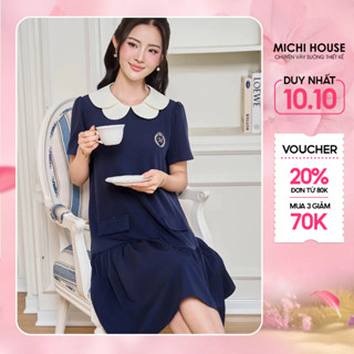 Đầm Suông Đuôi Cá Michi House Váy Xuông Cổ Sen Dáng Dài Đến Gối V797