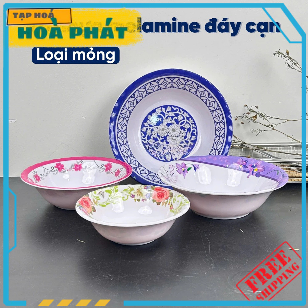 Tô Nhựa Melamine Bông loại tô Bèo Cạn, Bát Nhựa Phíp, dùng làm :  Tô Hủ Tiếu, Tô Bán Bún, Tô Ăn Mì, 