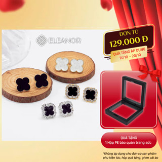Khuyên tai nữ chuôi bạc 925 Eleanor Accessories cỏ 4 lá phụ kiện trang sức bông tai 5815