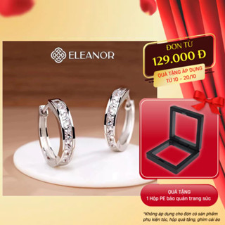 Khuyên tai nữ chuôi bạc 925 Eleanor Accessories dáng tròn bông tai đính đá phụ kiện trang sức 6141