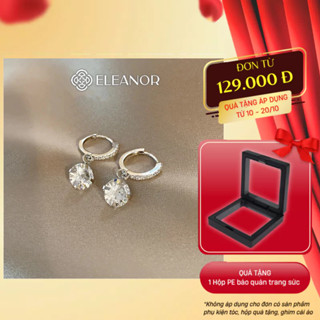 Bông tai nữ chuôi bạc 925 Eleanor Accessories đính đá khuyên tai dáng thả phụ kiện trang sức 3276