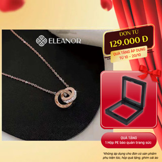 Dây chuyền nữ titan Eleanor Accessories đính đá vòng cổ khắc số la mã phụ kiện trang sức 3468