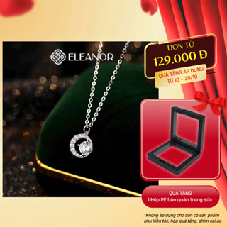 Dây chuyền bạc nữ Eleanor Accessories hình mặt trăng đính đá bạc 925 phụ kiện trang sức vòng cổ 9568