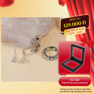 Set bông tai nữ chuôi bạc 925 Eleanor Accessories tròn đính đá phụ kiện trang sức khuyên tai 9212