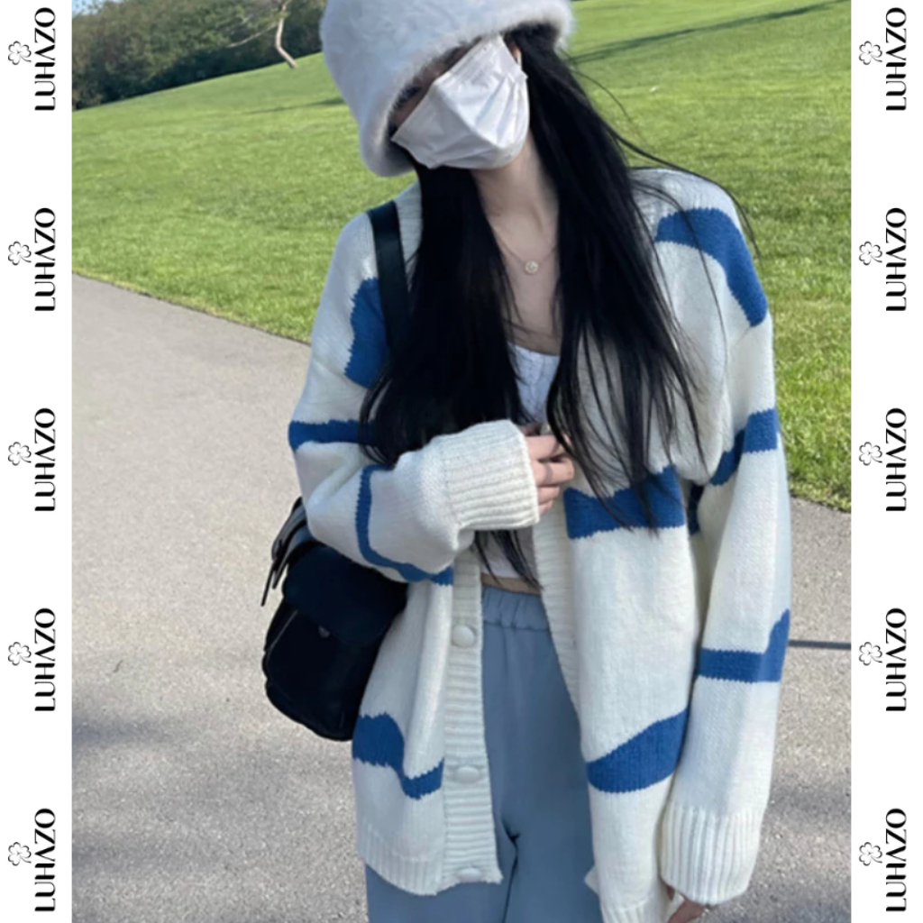 Áo khoác cardigan len nữ dáng dài LUHAZO QC chất dày dặn kiểu Hàn Quốc G-N1