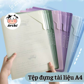  Túi đựng tài liệu tệp lưu trữ khổ A4 màu pastel văn phòng học sinh sinh viên 