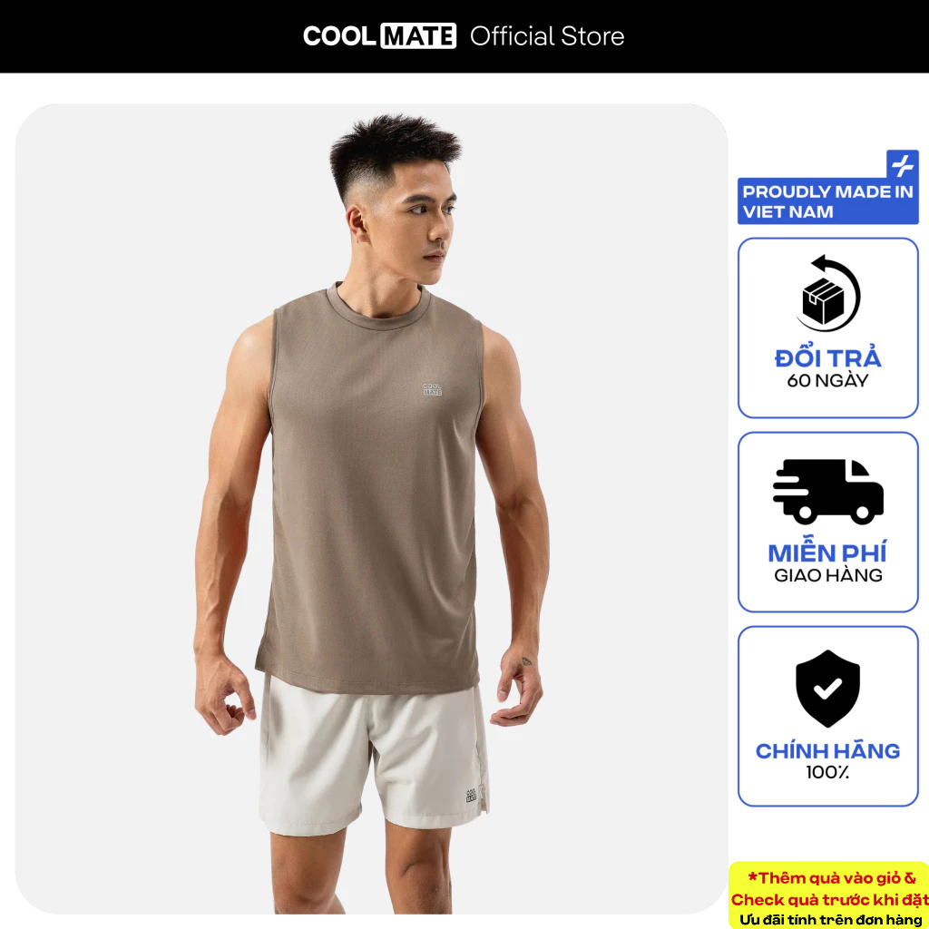 [SALE TẾT]Set tập thể thao Áo Sleeveless Active Essentials + Quần Shorts 5" Moving Coolmate