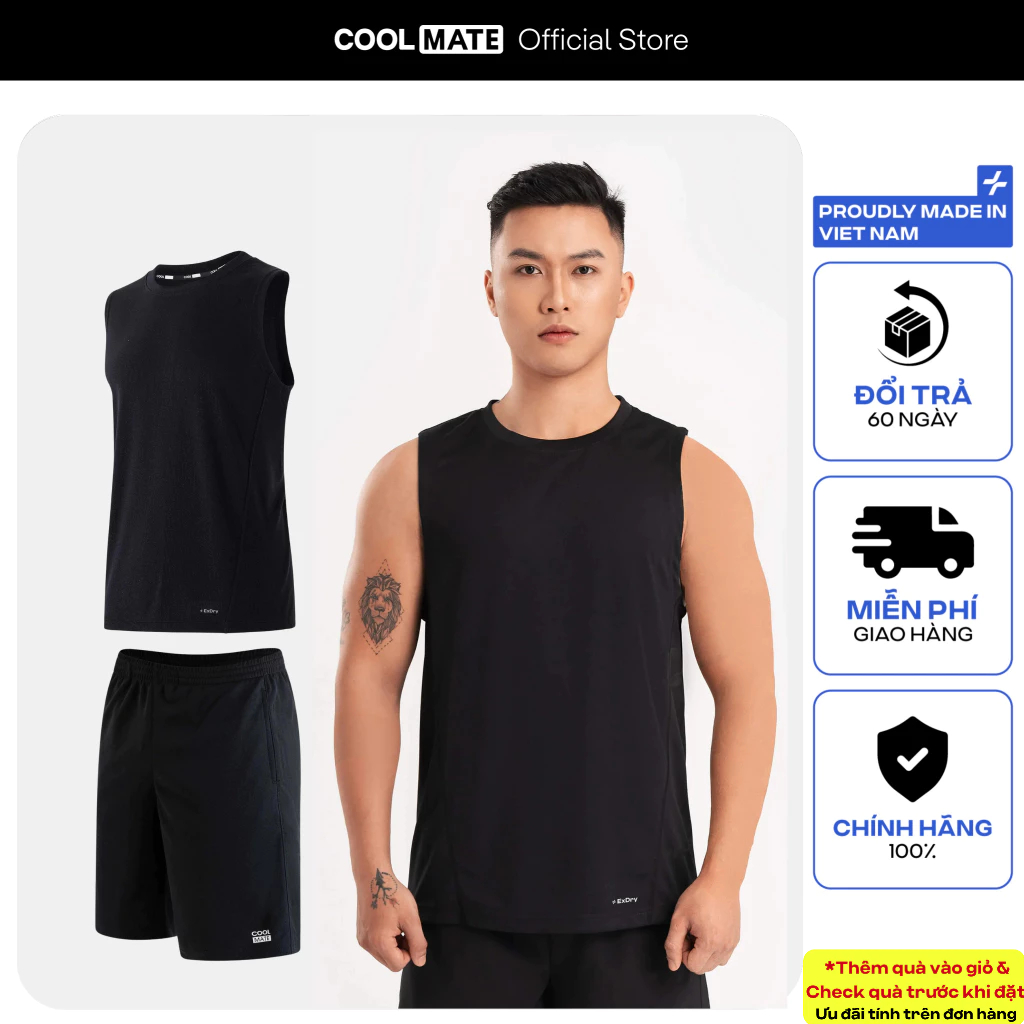 [SALE TẾT]Set thể thao nam ProMax S1 Áo sát nách + Quần shorts mềm mại, thoáng khí, logo Coolmate
