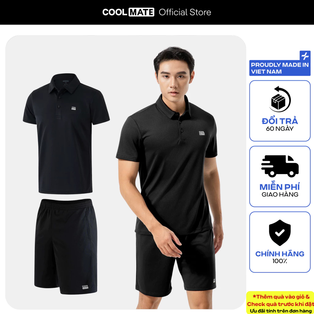 [SALE TẾT]Set đồ thể thao nam Áo Polo Promax-S1 + Quần Shorts mềm mại, thoáng khí, thấm hút tốt, Set