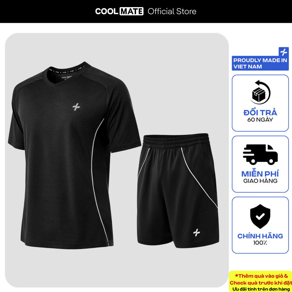 [TẶNG PACK 3 ĐÔI TẤT]Set bộ đồ quần áo thể thao nam pickleball FlexLine Active Thoáng khí thấm hút tốt Coolmate