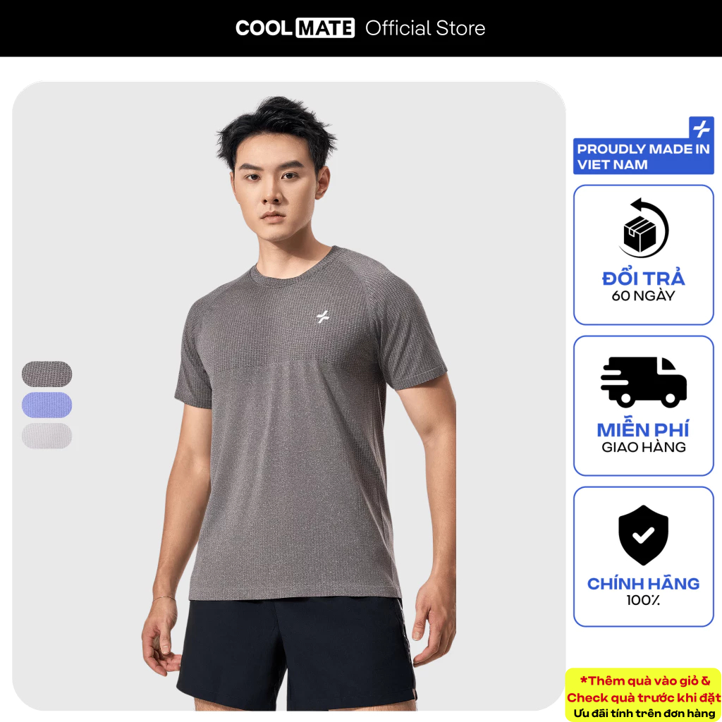 [SALE TẾT]Áo thun thể thao nam tập gym pickleball Training Seamless Body Mapping mát lạnh thoáng khí