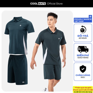 [TẶNG PACK 3 ĐÔI TẤT]Set đồ bộ thể thao nam Promax Áo Polo Sideflow và Quần Shorts thoáng khí, thấm hút tốt Coolmate