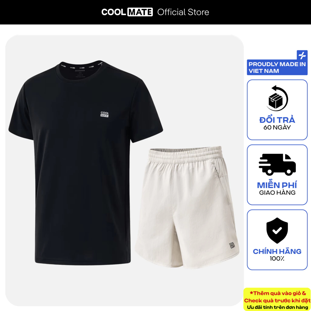 [SALE TẾT]Set thể thao nam Áo Thun Promax-S1 Quần 6 inch zipped set pickleball thoáng khí nhanh khô 