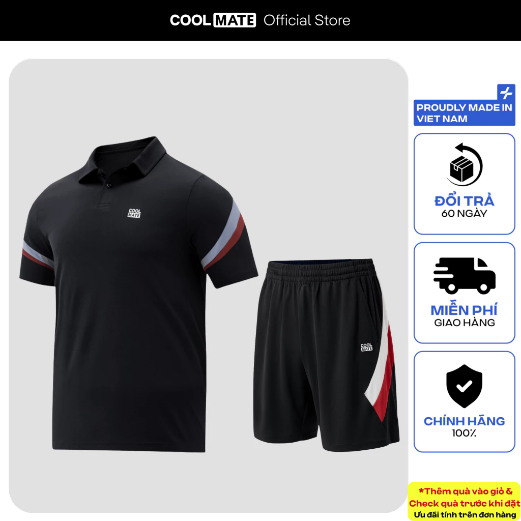 [SALE TẾT]Set đồ thể thao Pickleball Áo Polo Teamwear Promax Sportline và short thoáng khí thấm hút 