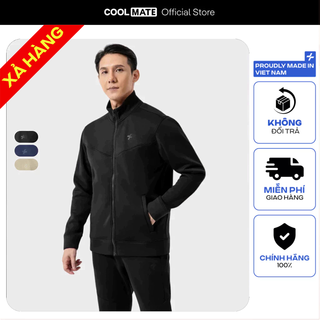 [SALE TẾT-XẢ SỐC]Áo Khoác thể thao nam Fleece Track Jacket Premium chống nhăn Coolmate[OUTLET - KHÔN