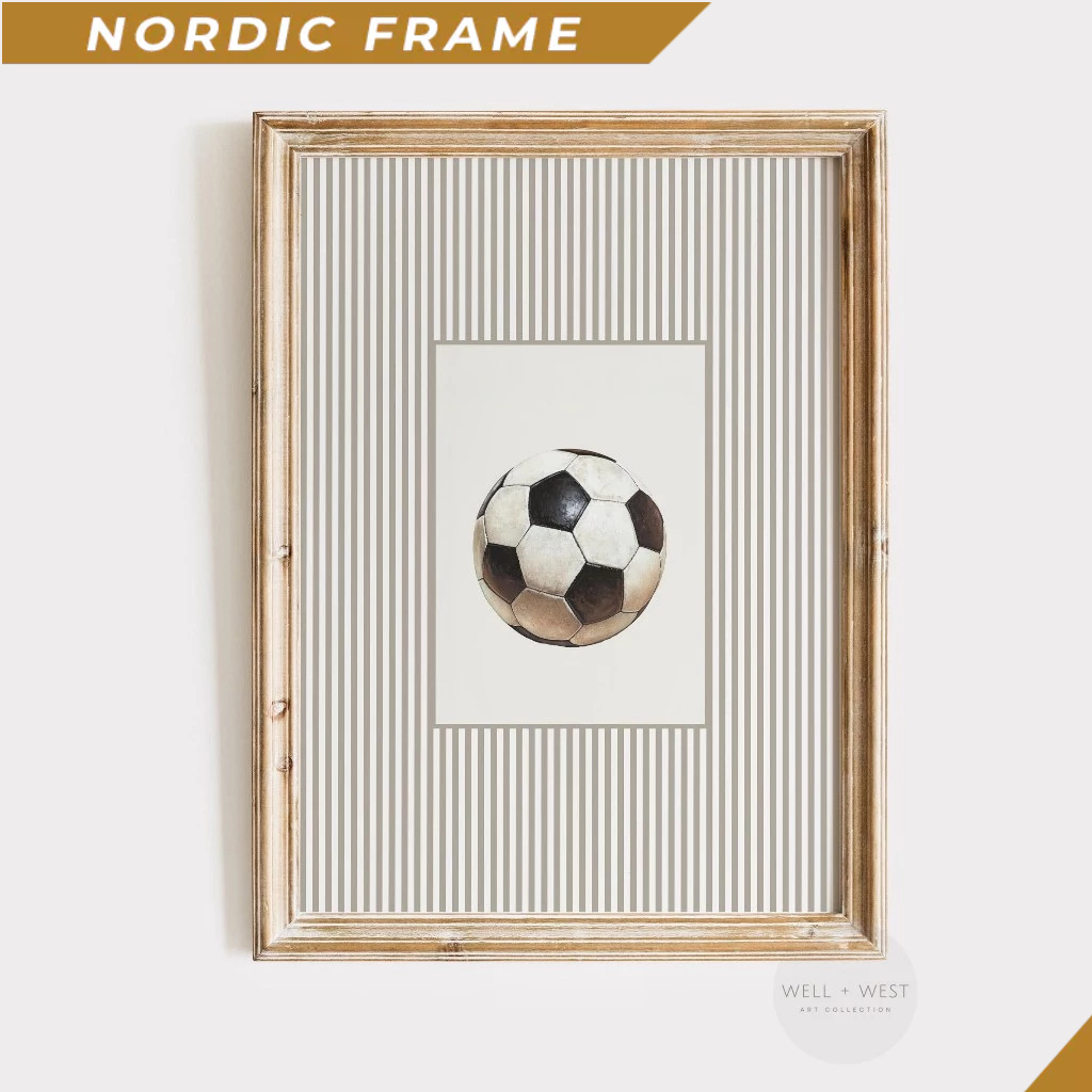 Tranh treo tường, Soccer Print  Vintage Style Soccer Ball Art  Neutral Nursery Sports Decor  Boy Roo