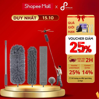 Chổi Quét Trần Nhà Cây Lau Nhà Thông Minh Đa Năng Gấp Gọn DIPOLAR Cán Inox Dài 2,4m Xoay 360 Độ Quét Mạng Nhện - DCQT01