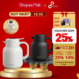 Bình Pha Trà Giữ Nhiệt Cao Cấp DIPOLAR Dung Tích 1.5L 2L Chất Liệu Inox 316, Ấm Hãm Ủ Trà Có Hiển Thị Nhiệt Độ - DBPT01