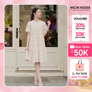 Đầm Suông Đuôi Cá Michi House Váy Ren Xuông Dáng Dài Đến Gối V776