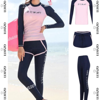  Bikini nữ che bụng LUHAZO đồ bơi nữ dài tay đi biển chống nắng chất thun lạnh cao cấp 2313 D-21 