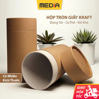  Hộp Trà Cà Phê Hạt Khô Thảo Dược Hộp Quà Giấy Kraft Nắp Giấy Ống Tròn Giấy Hộp Đựng Trà Đóng Gói 