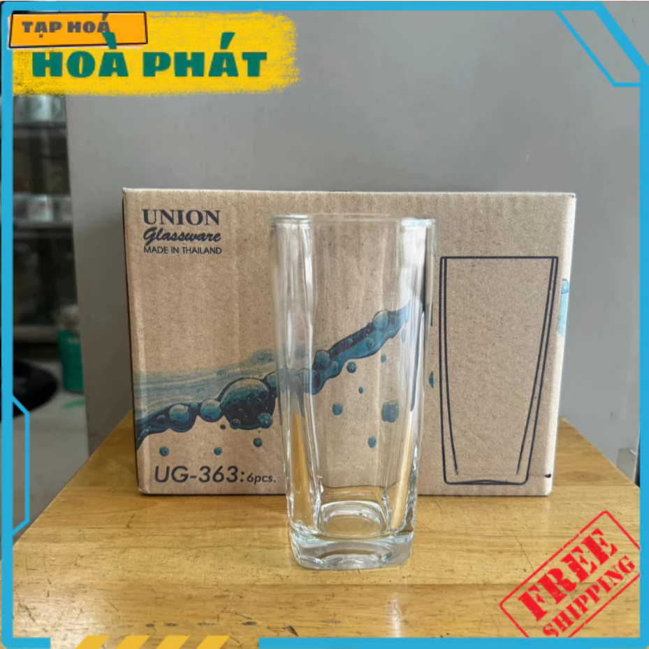 Bộ 06 Ly Vuông Cao Thuỷ Tinh UG 363 310ml Thái Lan