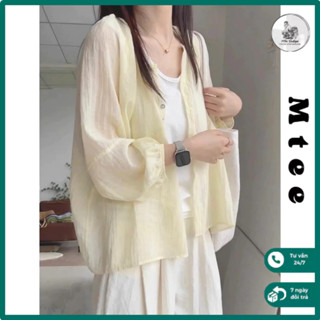  Áo sơ mi voan nữ dài tay Mtee choàng mỏng Áo khoác ngoài đi biển trẻ trung năng động S47 