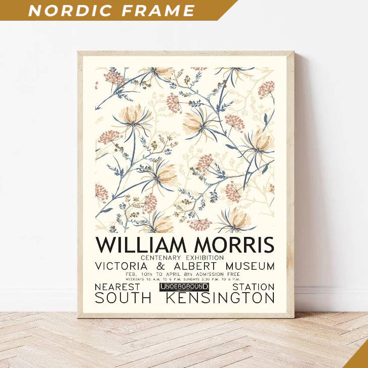 Tranh treo tường, William Morris Art Print, William Morris White Flowers, Morris Print, Flower Art P