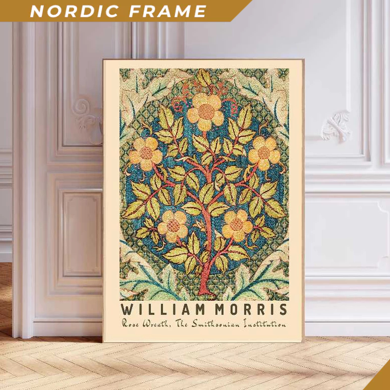 Tranh treo tường, William Morris Cream Art Print, William Morris  Flowers, Morris Print, Flower Art 