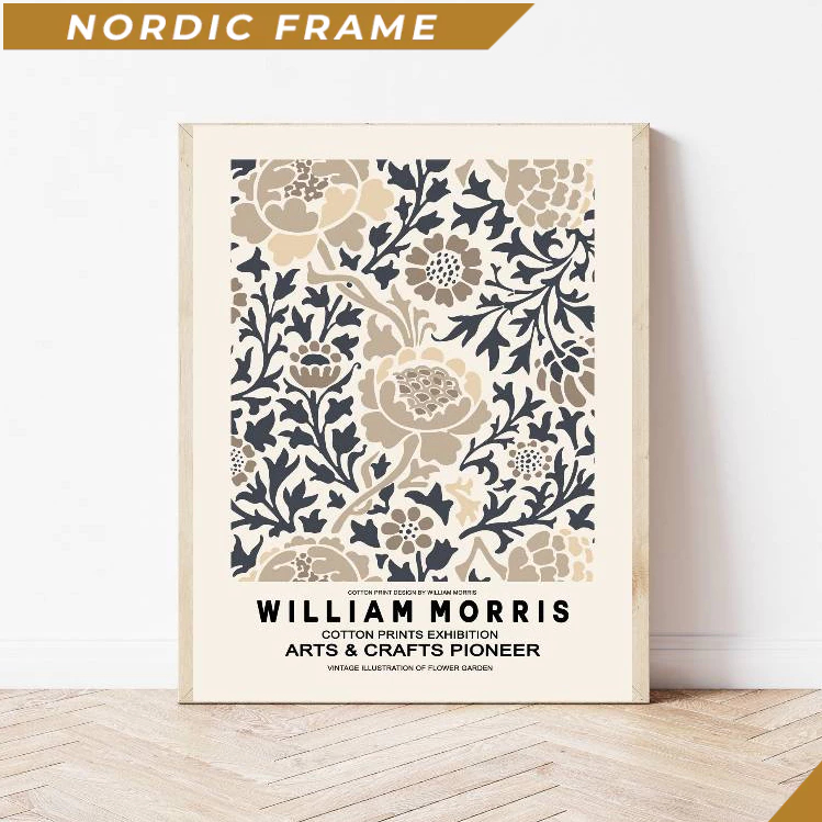 Tranh treo tường, William Morris Art Print, William Morris Cream, Morris Print, Flower Art Print, Bo