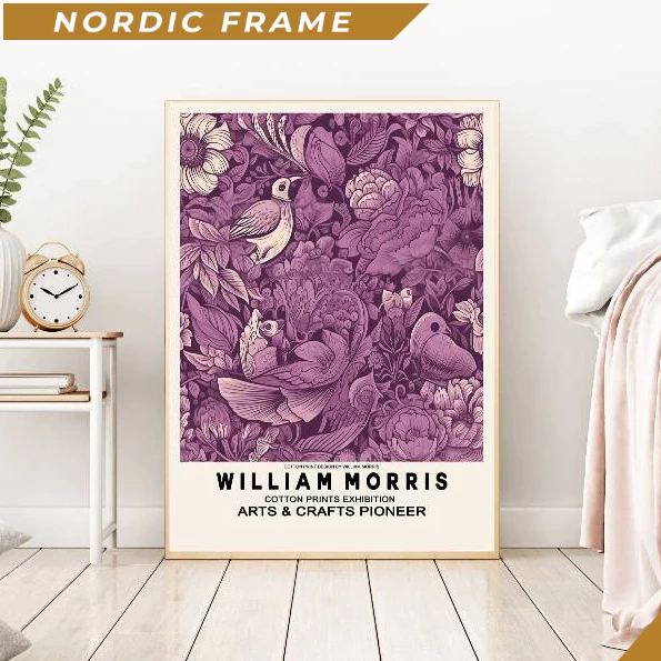 Tranh treo tường, William Morris Art Print, William Morris Blue Flowers, Morris Print, Flower Art Pr