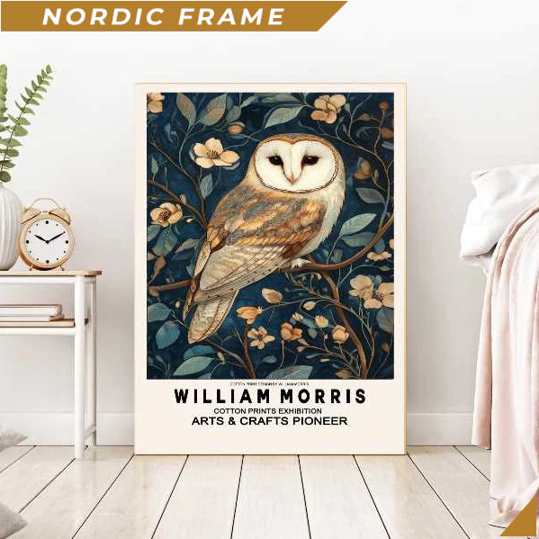 Tranh treo tường, William Morris Art Print, William Morris Bird Flowers, Morris Print, Flower Art Pr