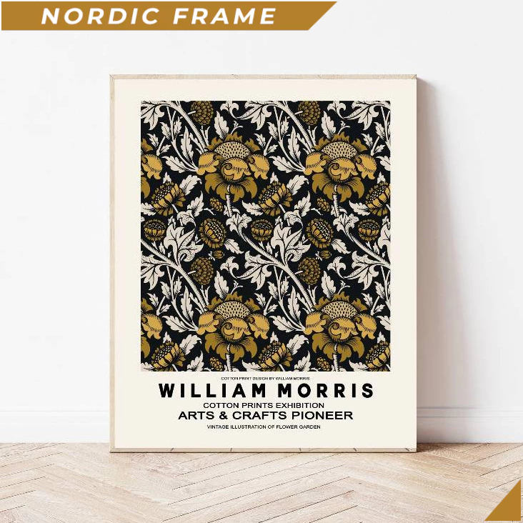 Tranh treo tường, William Morris Art Print, William Morris Yellow Flowers, Morris Print, Flower Art 