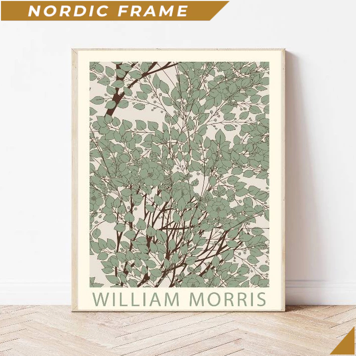 Tranh treo tường, William Morris Art Print, William Morris Green Fern, Morris Print, Flower Art Prin