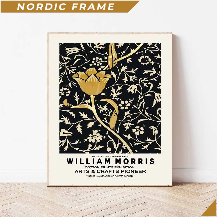 Tranh treo tường, William Morris Art Print, William Morris Yellow Flowers, Morris Print, Flower Art 