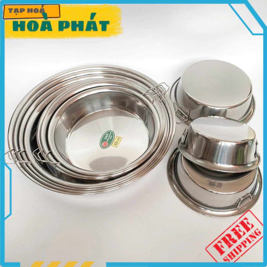 Bơ inox , Khay tròn inox Đa Kích Thướt DH