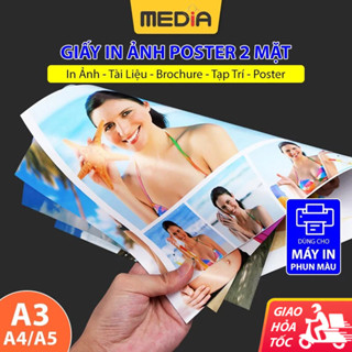  Giấy In Ảnh A4 A3 Media Couche Bóng 2 Mặt In 50 Tờ Giấy In Phun Màu Poster Catalogue Tạp Trí 