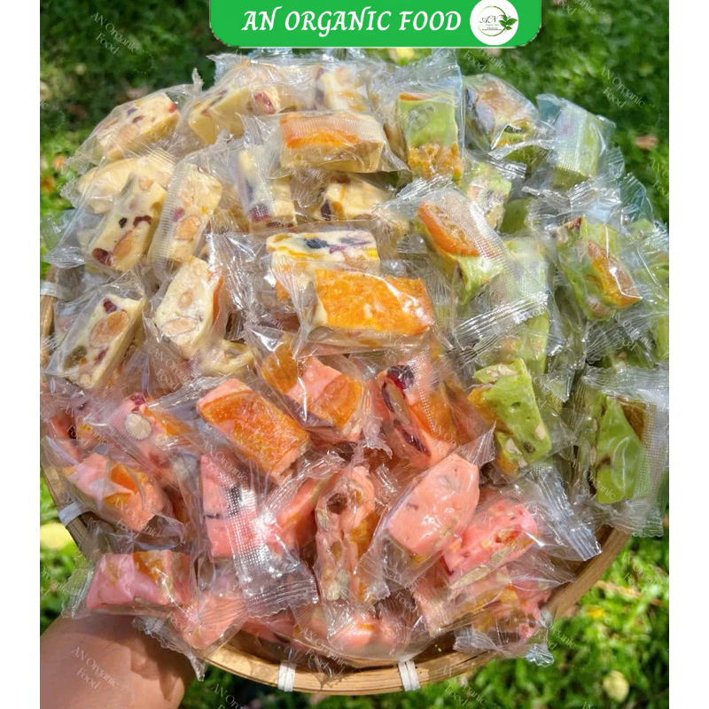  Kẹo Nougat hạnh phúc Kẹo sữa hạt và trái cây sấy thơm ngon AN Organic Food 