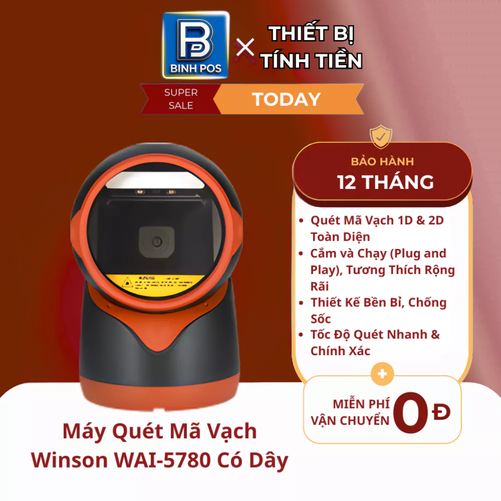 Máy quét QR CCCD và mã vạch 2D tốc độ cao dùng cho bách hóa khách sạn homestay bảo hành chính hãng