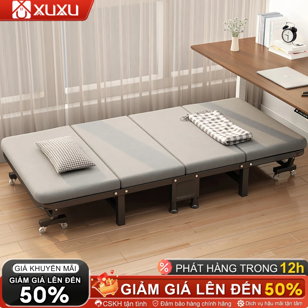 XUXU🔥Giường gấp gọn có thể di chuyển được  khung thép chắc chắn bền bỉ  đệm êm ái thoải mái | BigBuy360 - bigbuy360.vn