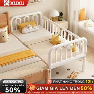 Giường Sắt em có thể ghép nối Khung thép chắc chắn bền bỉ bảo vệ an toàn với 3 mặt thanh chắn