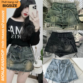  Quần Giả Váy Bigsize 40-90kg Phối Dây Nơ Điệu Đà Chân Váy Jean Bigsize Ms2035 