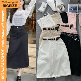  Chân Váy Dài Bigsize 55-90kg Lưng Cao Chất Jean Mềm Mịn Đơn Giản Tôn Dáng Ms430 